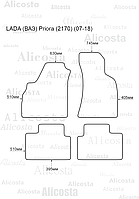 ЭВА автоковрики LADA (ВАЗ) Priora (2170) (07-18) Салон, Шестиугольник, Серый