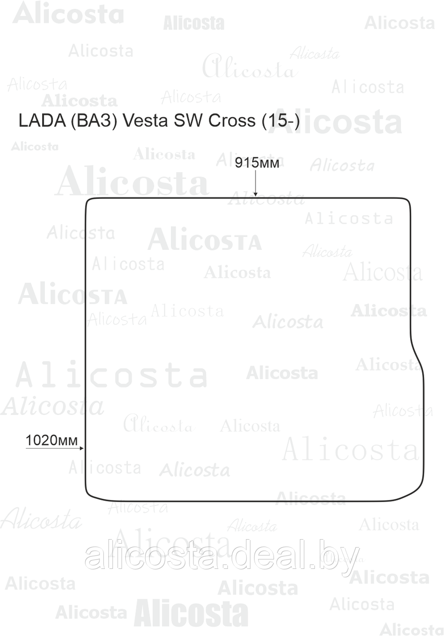 ЭВА автоковрик LADA (ВАЗ) Vesta SW Cross (15-) Багажник, Ромб, Черный - фото 1 - id-p199187966