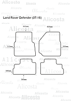 Ворсовые автоковрики Land Rover Defender (07-16) Салон, Standart, Черный