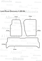 ЭВА автоковрики Land Rover Discovery II (98-04) Салон, Шестиугольник, Черный