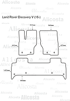 Ворсовые автоковрики Land Rover Discovery V (16-) Салон, Premium, Черный