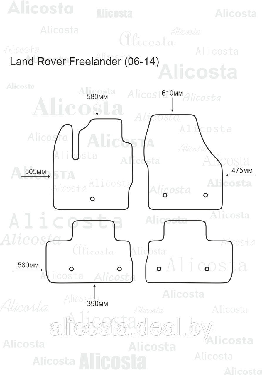 Ворсовые автоковрики Land Rover Freelander (06-14) Салон, Premium, Черный - фото 1 - id-p199188183