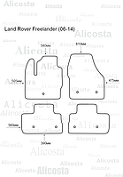 ЭВА автоковрики Land Rover Freelander (06-14) Салон, Шестиугольник, Черный