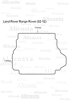 Ворсовый автоковрик Land Rover Range Rover (02-12) Багажник, Premium, Черный