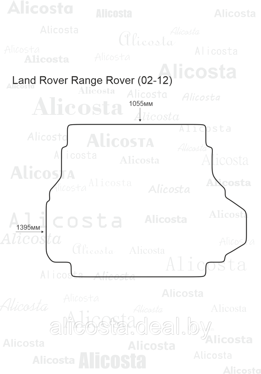 Ворсовый автоковрик Land Rover Range Rover (02-12) Багажник, Standart, Черный - фото 1 - id-p199188257