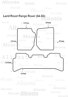 Ворсовые автоковрики Land Rover Range Rover (94-02) Салон, Premium, Черный