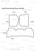 Ворсовые автоковрики Land Rover Range Rover (94-02) Салон, Standart, Черный