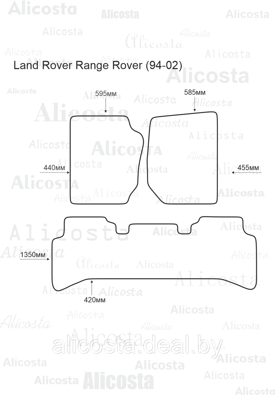 ЭВА автоковрики Land Rover Range Rover (94-02) Салон, Ромб, Черный - фото 1 - id-p199188315