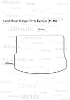 Ворсовый автоковрик Land Rover Range Rover Evoque (11-18) Багажник, Premium, Черный