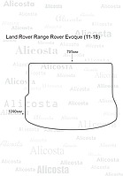 Ворсовый автоковрик Land Rover Range Rover Evoque (11-18) Багажник, Standart, Черный