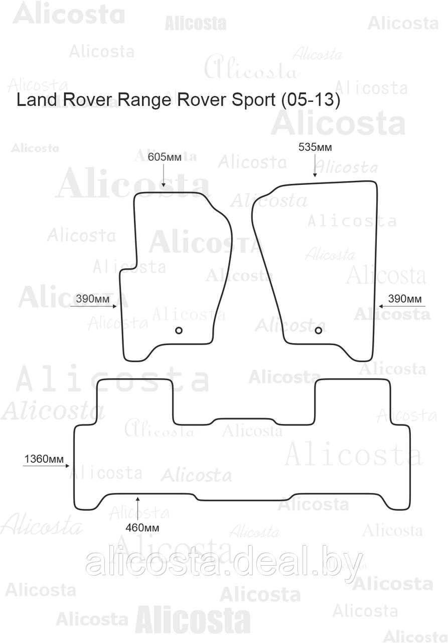 ЭВА автоковрики Land Rover Range Rover Sport (05-13) Салон, Шестиугольник, Черный - фото 1 - id-p199188358