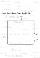 Ворсовый автоковрик Land Rover Range Rover Sport (13-) Багажник, Premium, Черный