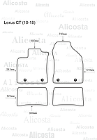 Ворсовые автоковрики Lexus CT (10-18) Салон, Premium, Черный