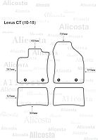 Ворсовые автоковрики Lexus CT (10-18) Салон, Standart, Черный