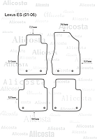 ЭВА автоковрики Lexus ES (01-06) Салон, Шестиугольник, Черный