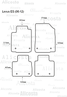 Ворсовые автоковрики Lexus ES (06-12) Салон, Standart, Черный