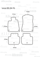 ЭВА автоковрики Lexus GS (04-11) Салон, Шестиугольник, Черный