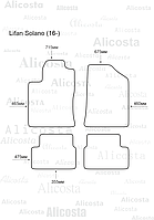 ЭВА автоковрики Lifan Solano (16-) Салон, Шестиугольник, Черный