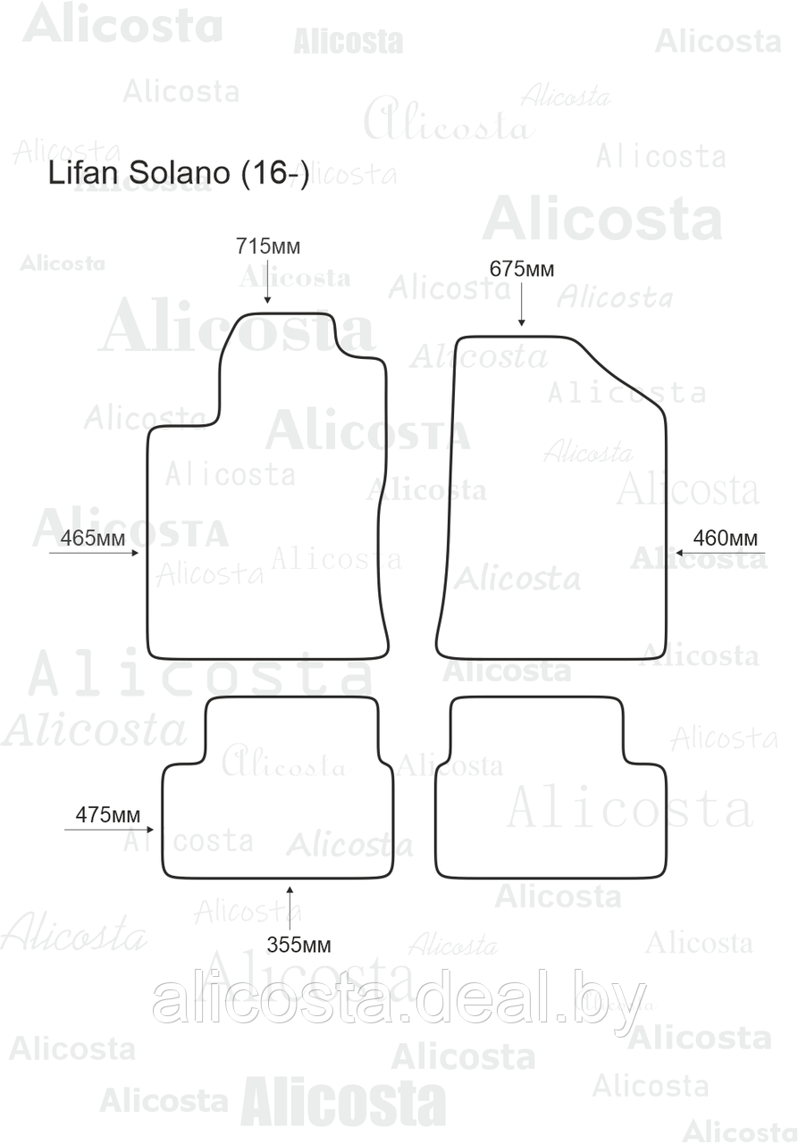 ЭВА автоковрики Lifan Solano (16-) Салон, Ромб, Черный - фото 1 - id-p199188997