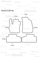 ЭВА автоковрики Mazda 5 (05-10) Салон, Ромб, Серый