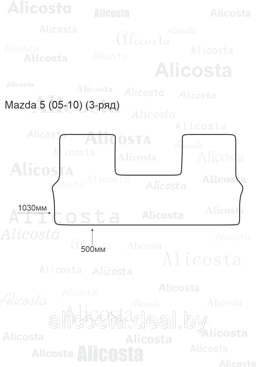 ЭВА автоковрик Mazda 5 (05-10) (3-ряд), Шестиугольник, Черный - фото 1 - id-p199189192