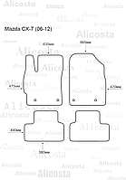 Ворсовые автоковрики Mazda CX-7 (06-12) Салон, Standart, Черный