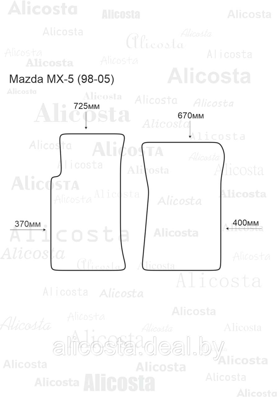 Ворсовые автоковрики Mazda MX-5 (98-05) Салон, Premium, Черный - фото 1 - id-p199189395