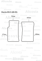 Ворсовые автоковрики Mazda MX-5 (98-05) Салон, Standart, Черный