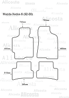 ЭВА автоковрики Mazda Xedos 6 (92-00) Салон, Шестиугольник, Серый