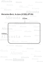 Ворсовый автоковрик Mercedes-Benz A-class (W168) (97-04) Багажник, Premium, Черный