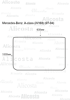ЭВА автоковрик Mercedes-Benz A-class (W168) (97-04) Багажник, Шестиугольник, Черный