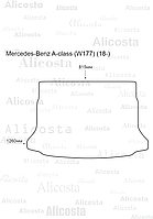 ЭВА автоковрик Mercedes-Benz A-class (W177) (18-) Багажник, Шестиугольник, Черный