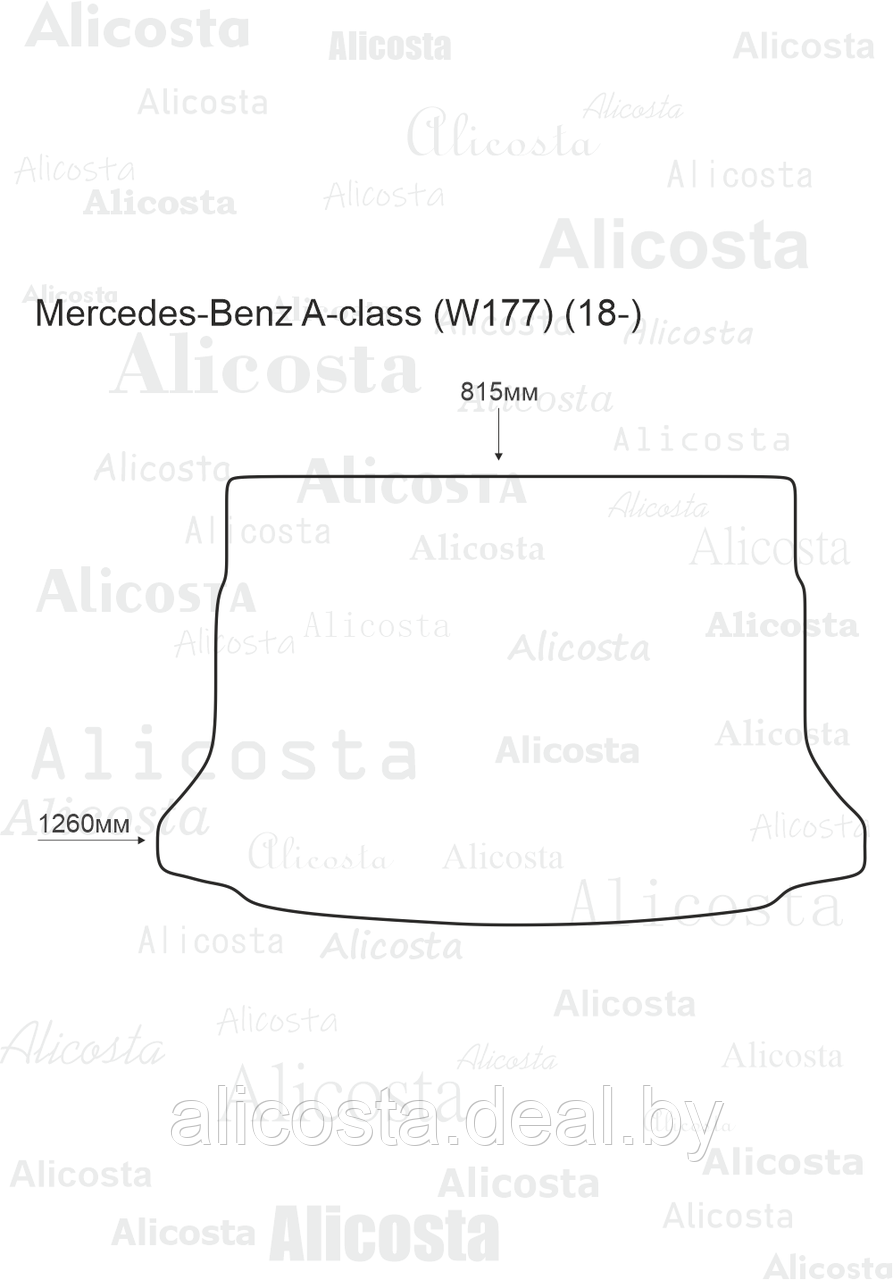 ЭВА автоковрик Mercedes-Benz A-class (W177) (18-) Багажник, Шестиугольник, Черный - фото 1 - id-p199189507