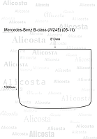 Ворсовый автоковрик Mercedes-Benz B-class (W245) (05-11) Багажник, Premium, Черный