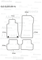 ЭВА автоковрики Mercedes-Benz CLC-class (CL203) (08-11) Салон, Шестиугольник, Серый