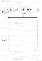 ЭВА автоковрик Mercedes-Benz E-class (W211) (02-09) (Combi) Багажник (Вариант 1), Шестиугольник, Черный