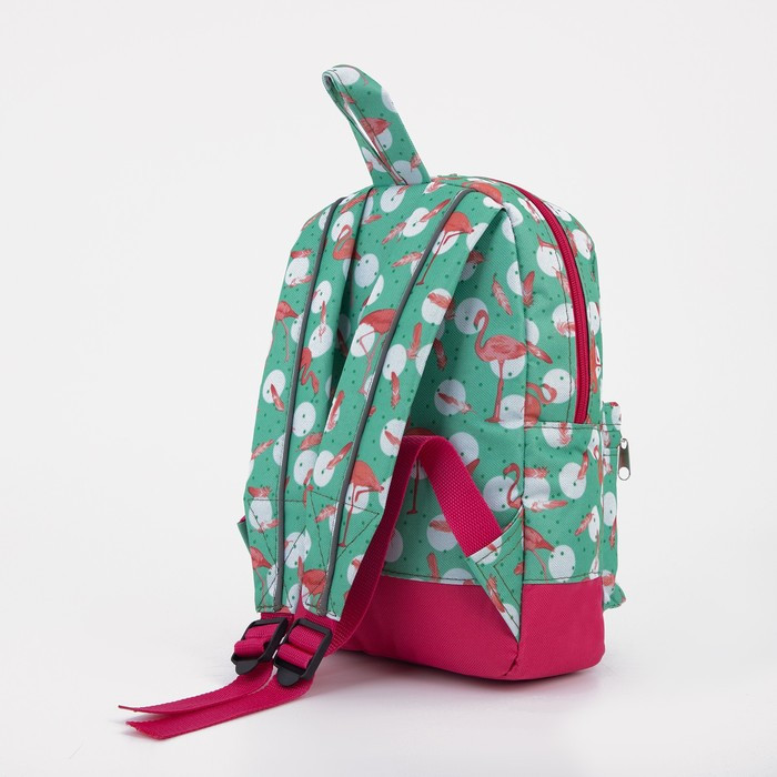 Рюкзак на молнии, наружный карман, светоотражающая полоса, цвет бирюзовый/розовый - фото 2 - id-p199281032