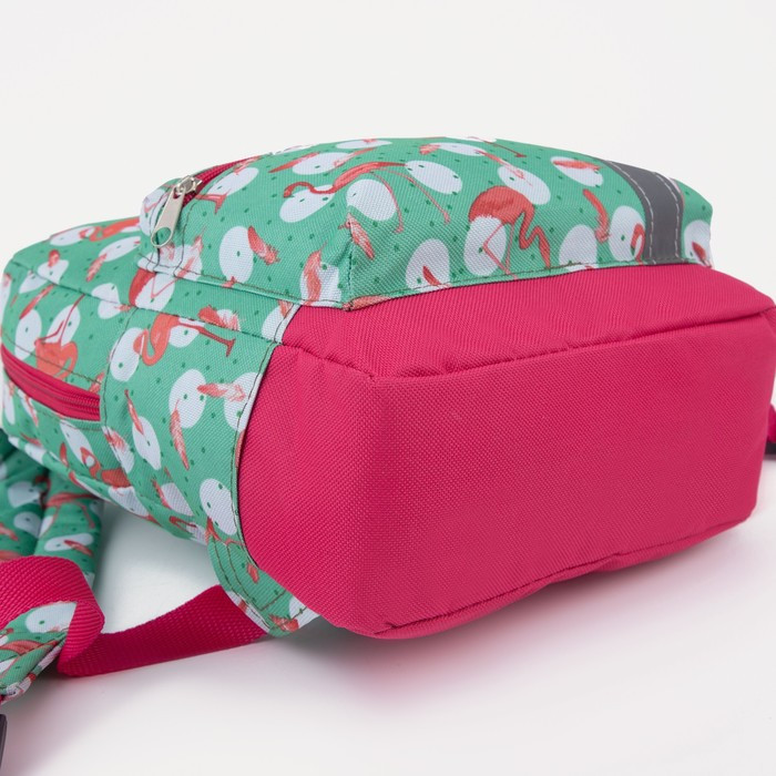 Рюкзак на молнии, наружный карман, светоотражающая полоса, цвет бирюзовый/розовый - фото 3 - id-p199281032
