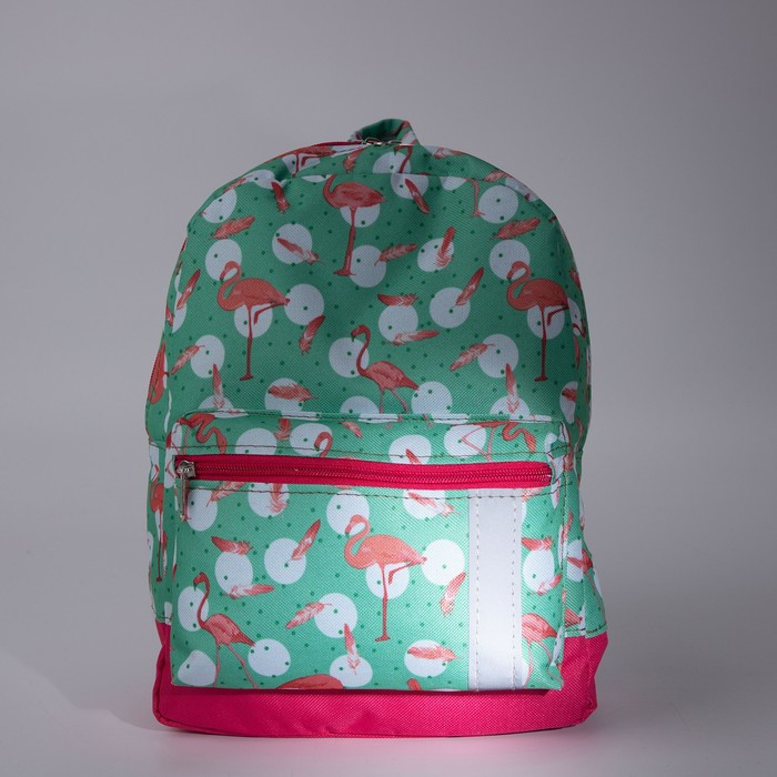 Рюкзак на молнии, наружный карман, светоотражающая полоса, цвет бирюзовый/розовый - фото 5 - id-p199281032