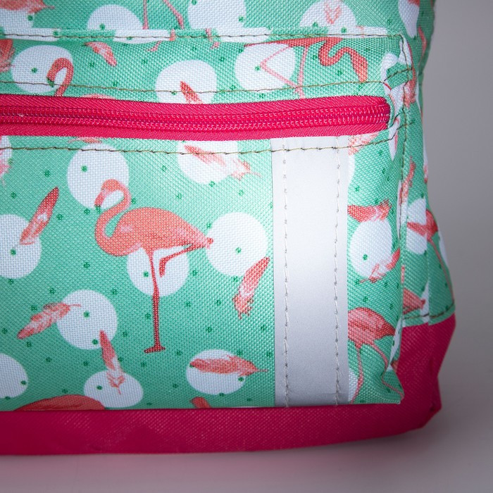 Рюкзак на молнии, наружный карман, светоотражающая полоса, цвет бирюзовый/розовый - фото 6 - id-p199281032