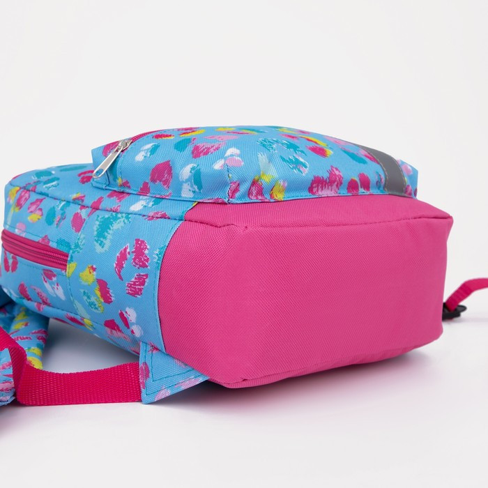 Рюкзак на молнии, наружный карман, светоотражающая полоса, цвет голубой - фото 3 - id-p199281044