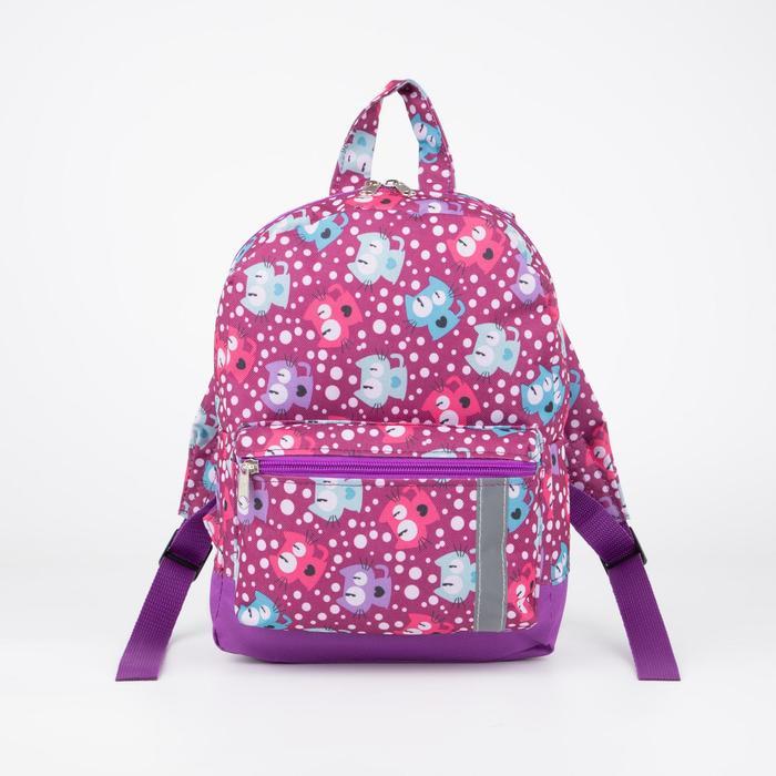 Рюкзак на молнии, наружный карман, светоотражающая полоса, цвет фиолетовый - фото 1 - id-p199281046