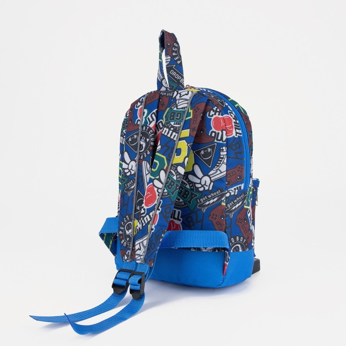 Рюкзак на молнии, наружный карман, светоотражающая полоса, цвет синий - фото 2 - id-p199281060
