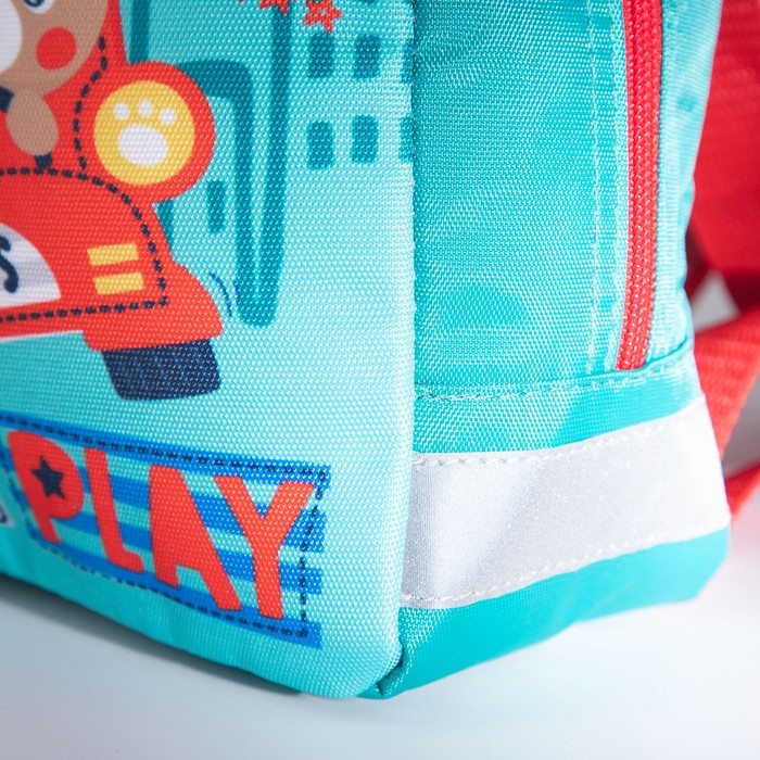 Рюкзак детский на молнии, светоотражающая полоса, цвет бирюзовый - фото 5 - id-p199281072