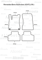 ЭВА автоковрики Mercedes-Benz GLB-class (X247) (19-) Салон, Ромб, Черный