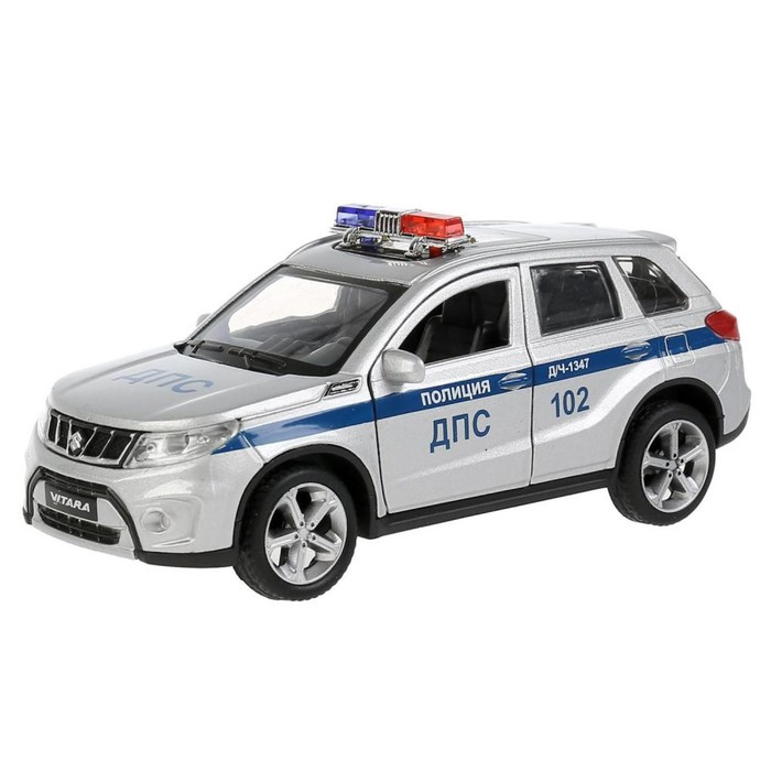 Машина металлическая «Suzuki Vitara полиция», 12 см, открываются двери и багажник, цвет серебристый - фото 1 - id-p199292005