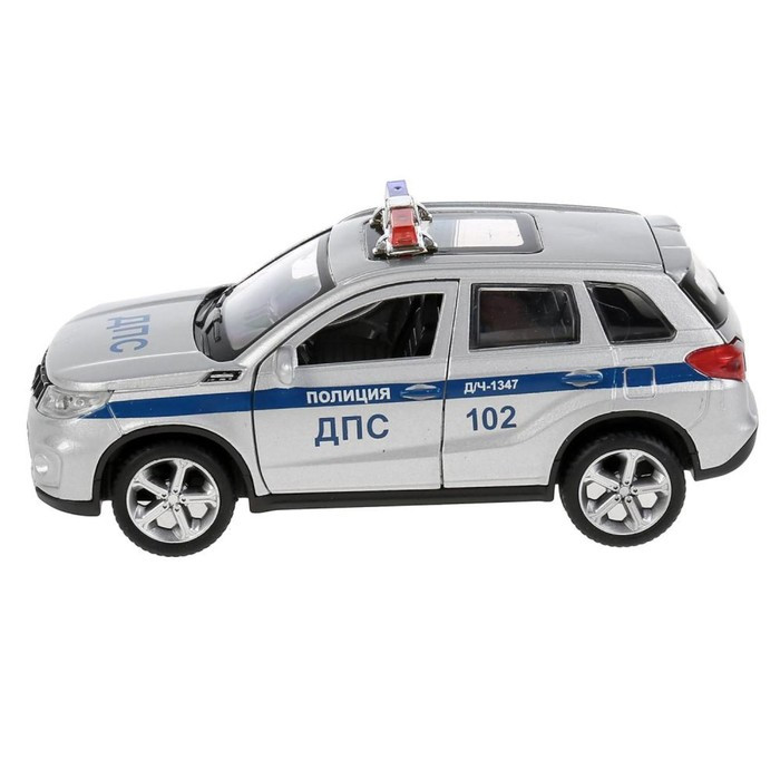Машина металлическая «Suzuki Vitara полиция», 12 см, открываются двери и багажник, цвет серебристый - фото 3 - id-p199292005