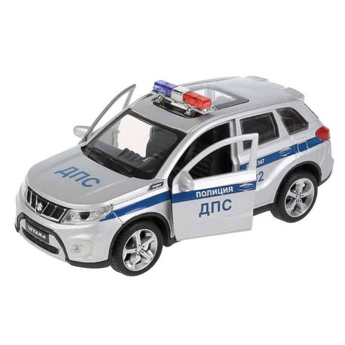 Машина металлическая «Suzuki Vitara полиция», 12 см, открываются двери и багажник, цвет серебристый - фото 4 - id-p199292005