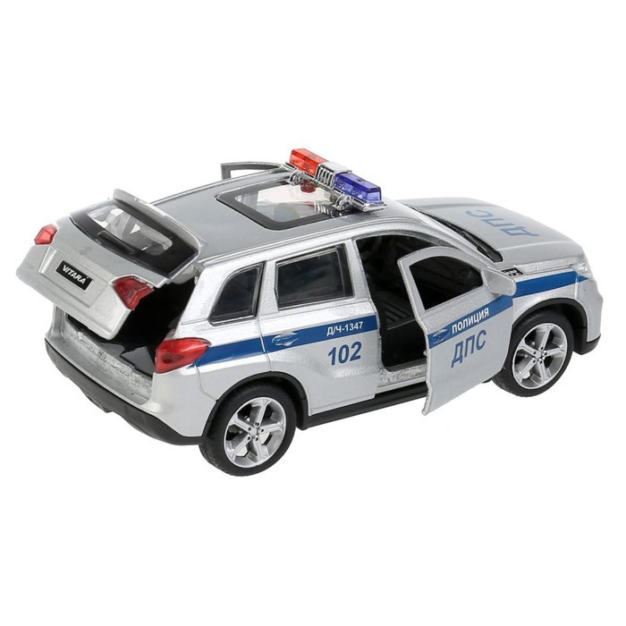 Машина металлическая «Suzuki Vitara полиция», 12 см, открываются двери и багажник, цвет серебристый - фото 5 - id-p199292005
