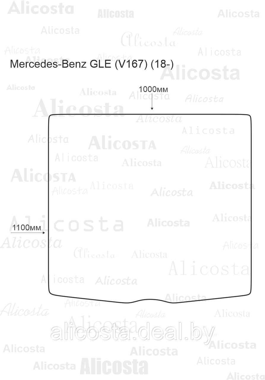 ЭВА автоковрик Mercedes-Benz GLE-class (V167) (18-) Багажник, Шестиугольник, Серый - фото 1 - id-p199190086